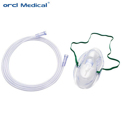 Maschera per ossigeno in PVC monouso per forniture mediche, maschera per gas ossigeno regolabile per adulti e bambini