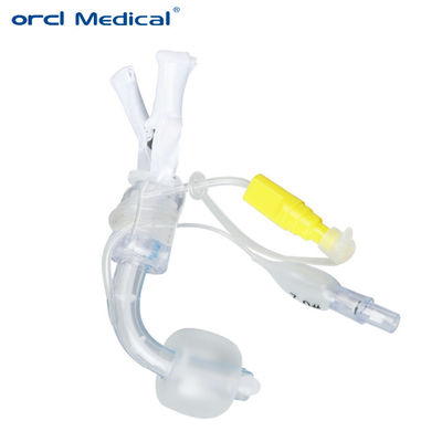 Tubo di tracheotomia a manicotti di sicurezza ad alto volume Dispositivo medico usa e getta con lumen di suczione