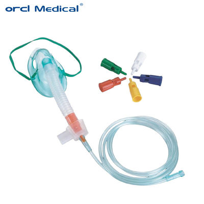 Maschera di ossigeno non riventilabile in PVC regolabile con venturi / maschera multivent con tubo di ossigeno