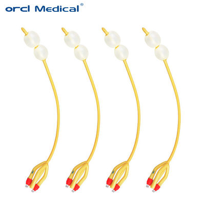 4 Way Catetere Lattex Foley Silicone Rivestito doppio pallone Cateteri urinari in lattice